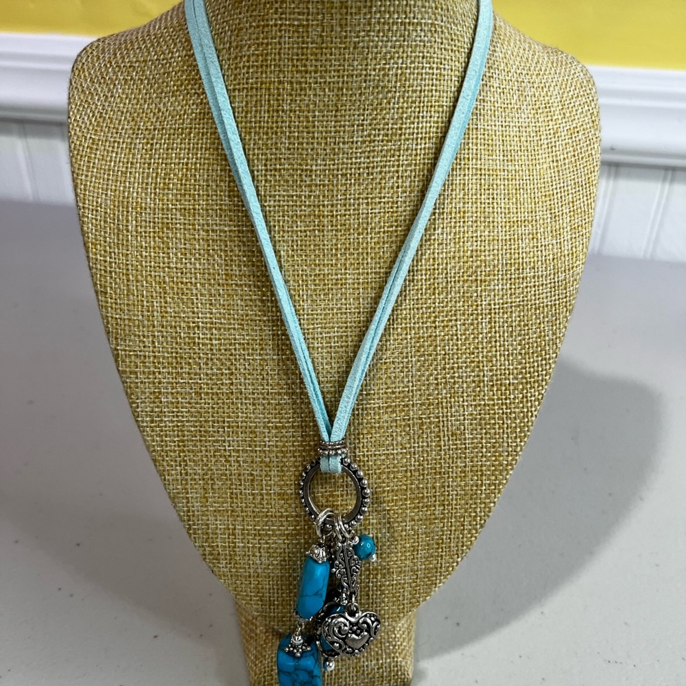 Turquoise and Silver Pendant Necklace